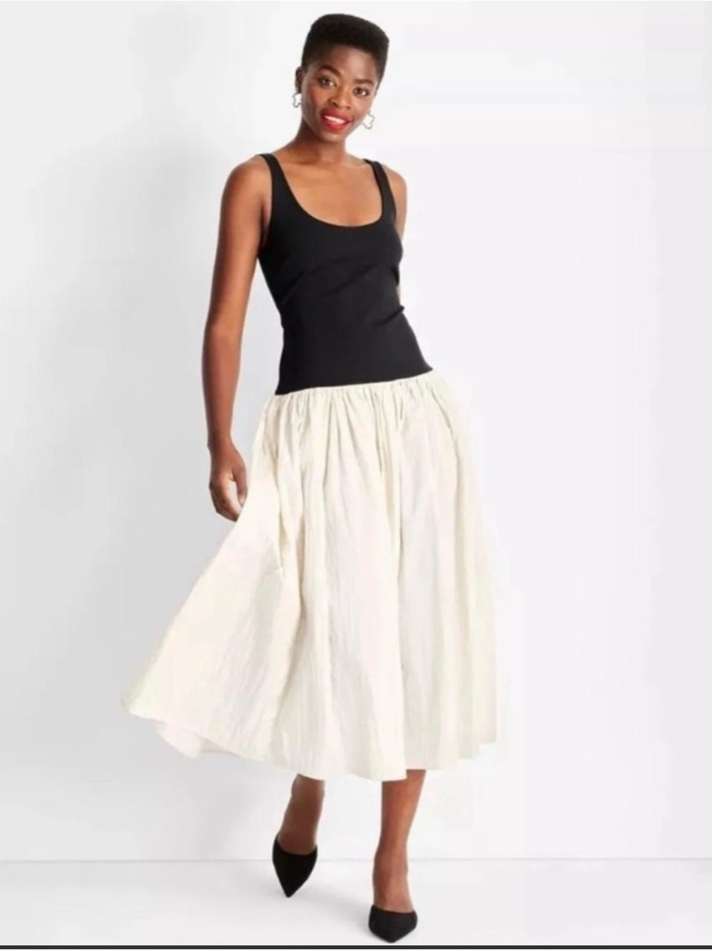 Future Collective Target
Contrasting Knit Ankle Dress
Black/Cream size XS